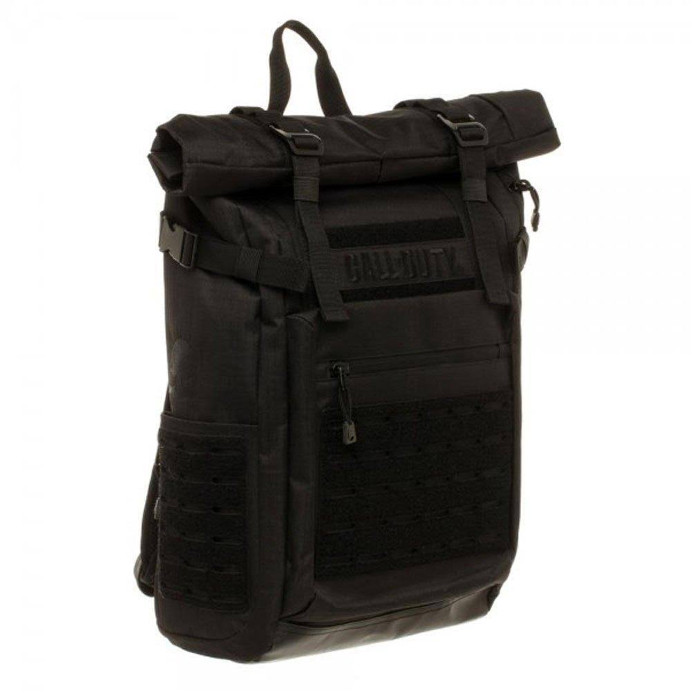 Call of Duty Black Military Roll Top Backpack with Laser Cuts