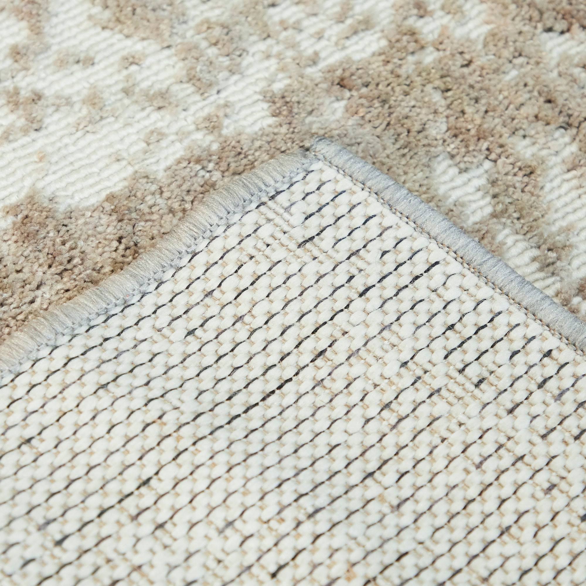 Leon Abstract Area Rug - 2&7x22 x 7& Runner - Black