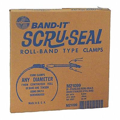 Band It SCRU-BAND Clamp Sets, 3/8 in, Worm Drive, Stainless Steel