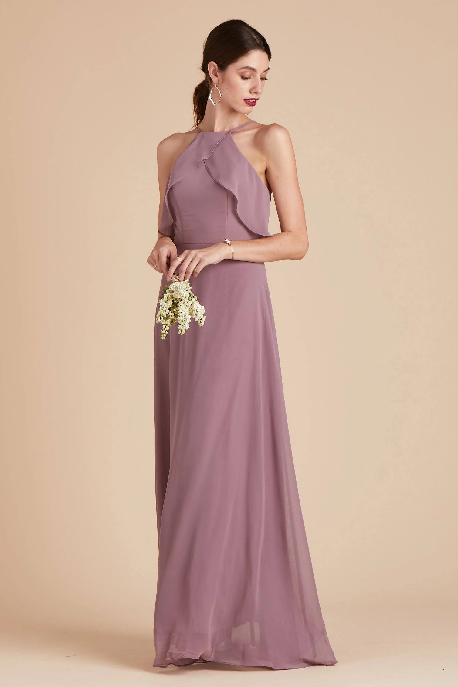 Jules Chiffon Bridesmaid Dress in Dark Mauve 3XL / Dark Mauve