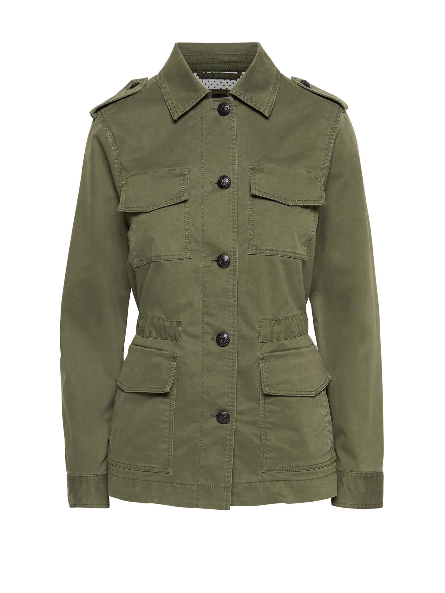 Banana Republic Women's Petite Twill Utility Jacket Deep Olive Green Petite Size S