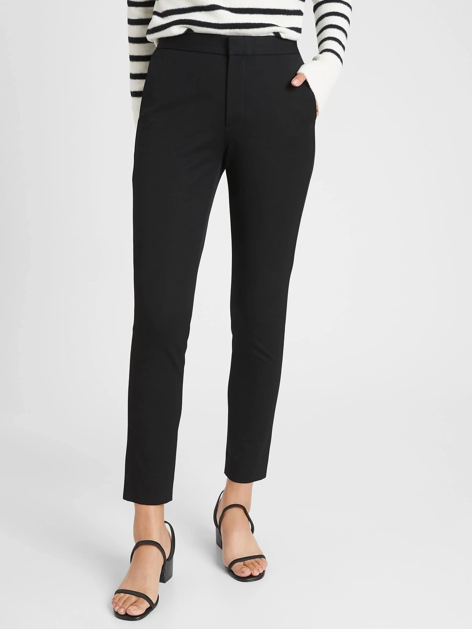 Women's High Rise Slim Ankle Bi-Stretch Pant Black