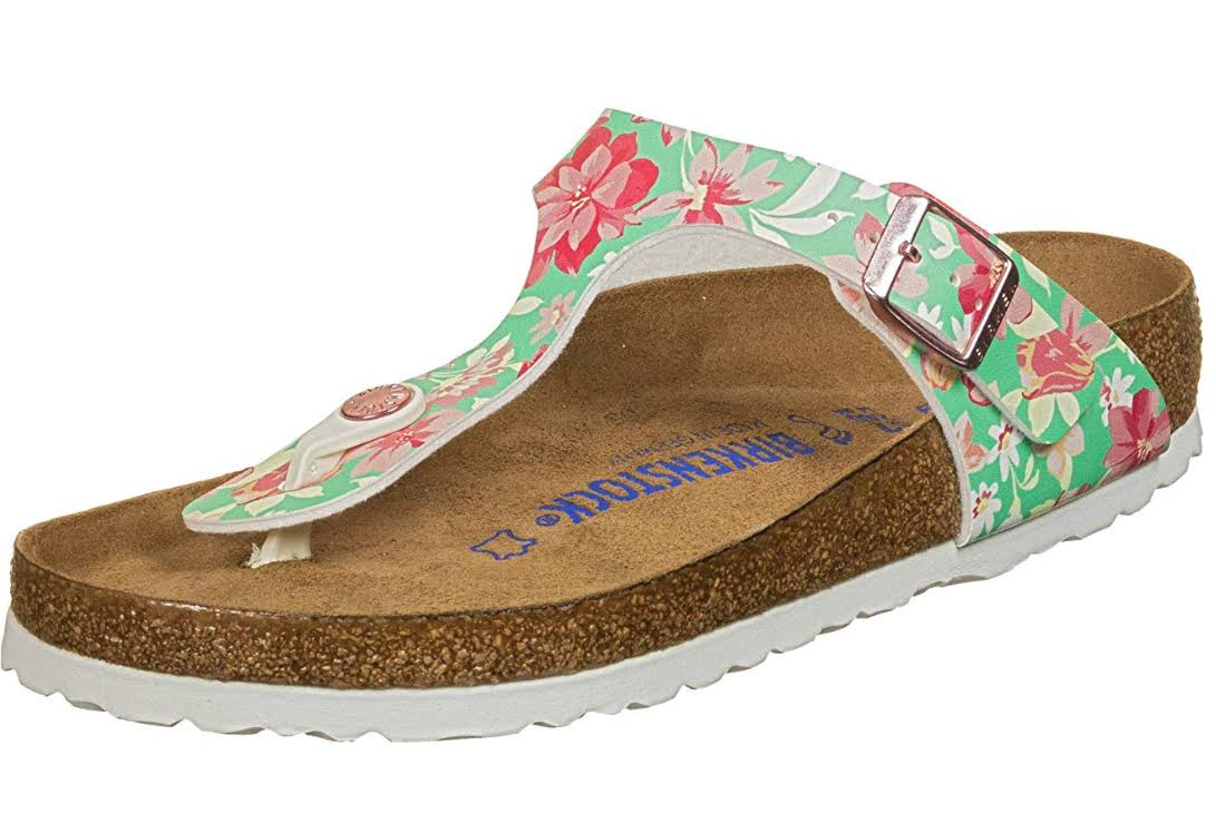 Birkenstock Gizeh Supernatural Flowers Soft Footbed Sandal - Green - 8/8.5
