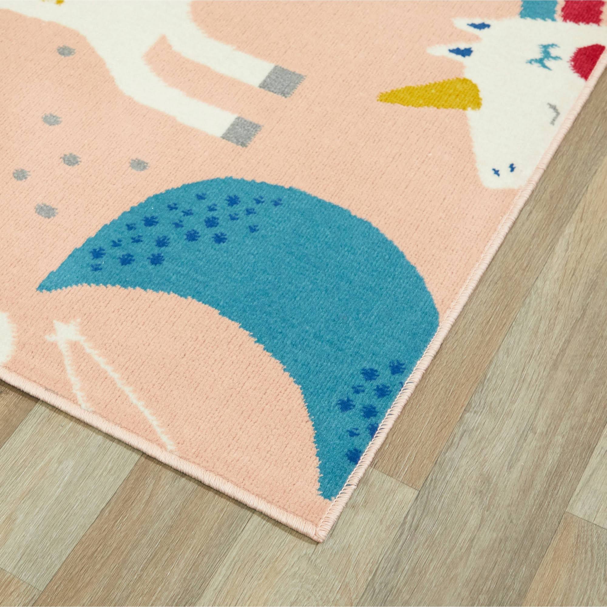 Balta Rainbow Unicorn Pink 4 ft. x 6 ft. Area Rug