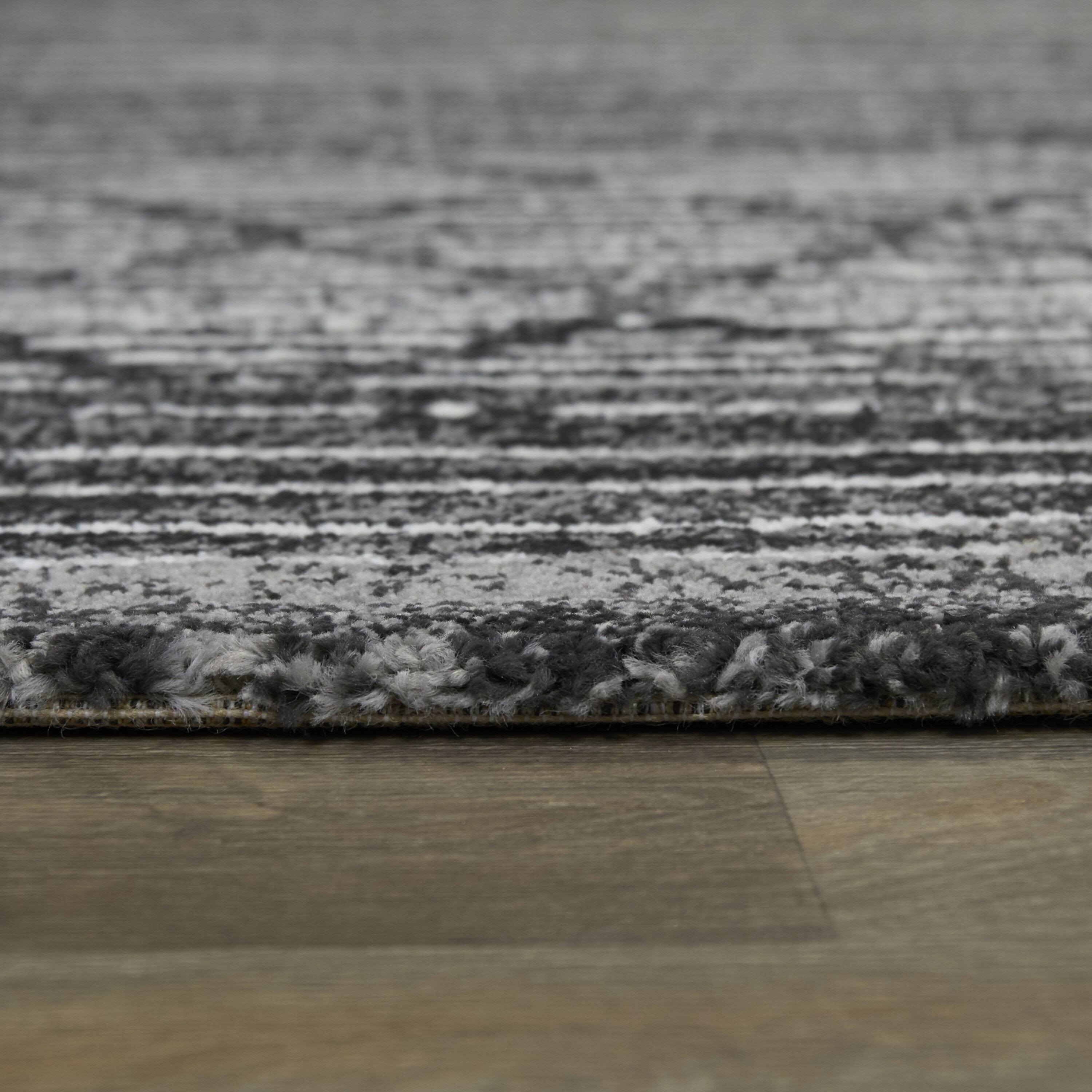 Madera Striped Contemporary Area Rug - 7&10x22 x 10& - Navy Blue