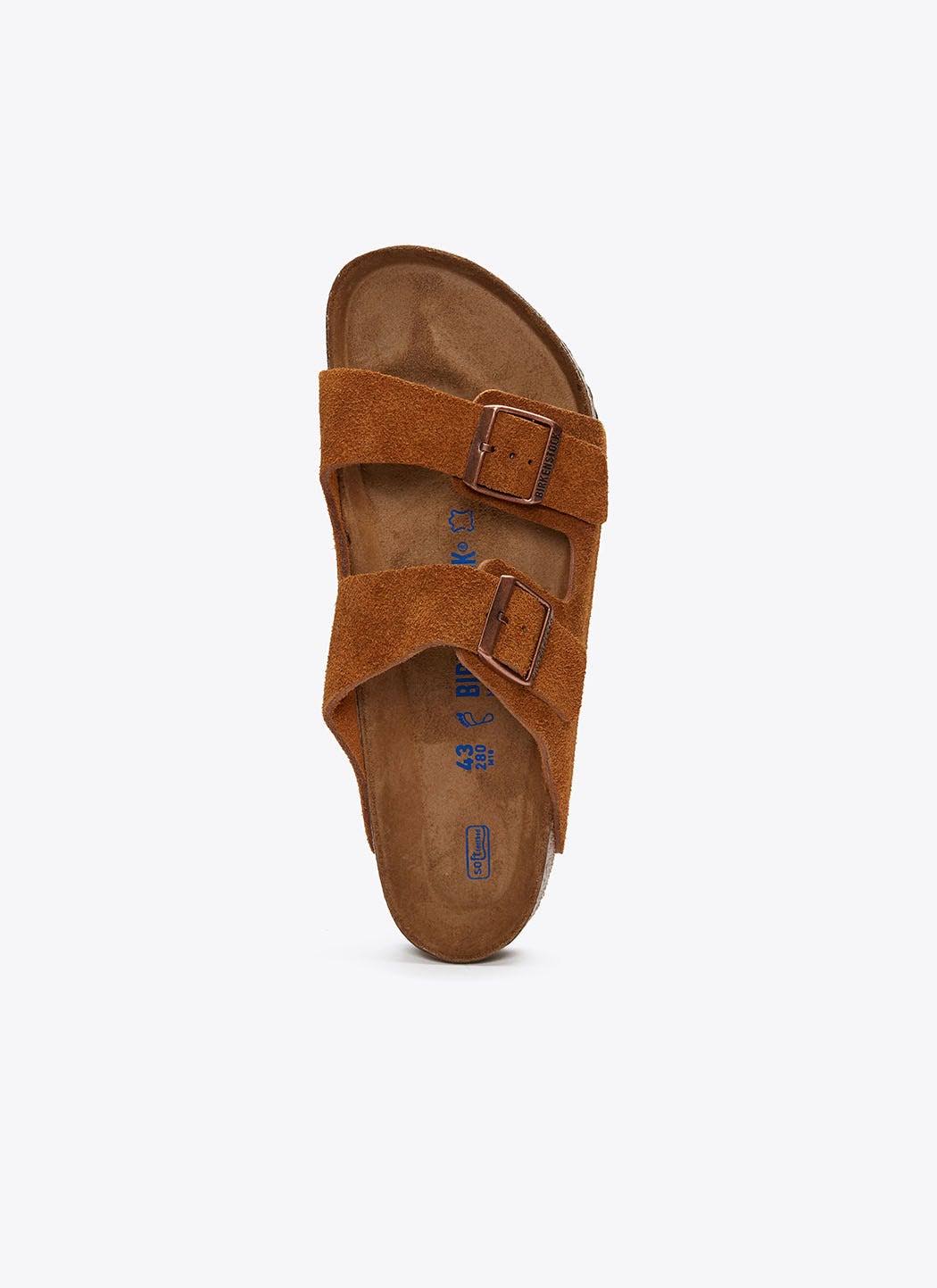 Birkenstock Arizona Suede Leather Mink Two-Strap Sandals