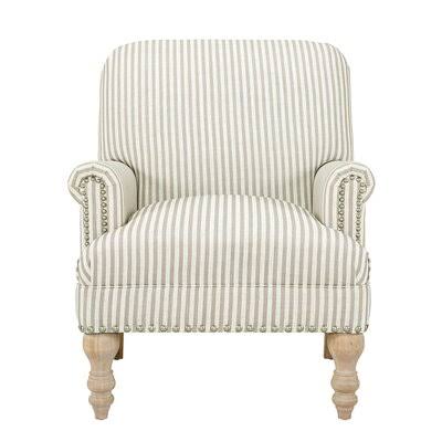 Bashir Armchair Beige/White Fabric/Polyester/Polyester Blend from Birch Lane Heritage