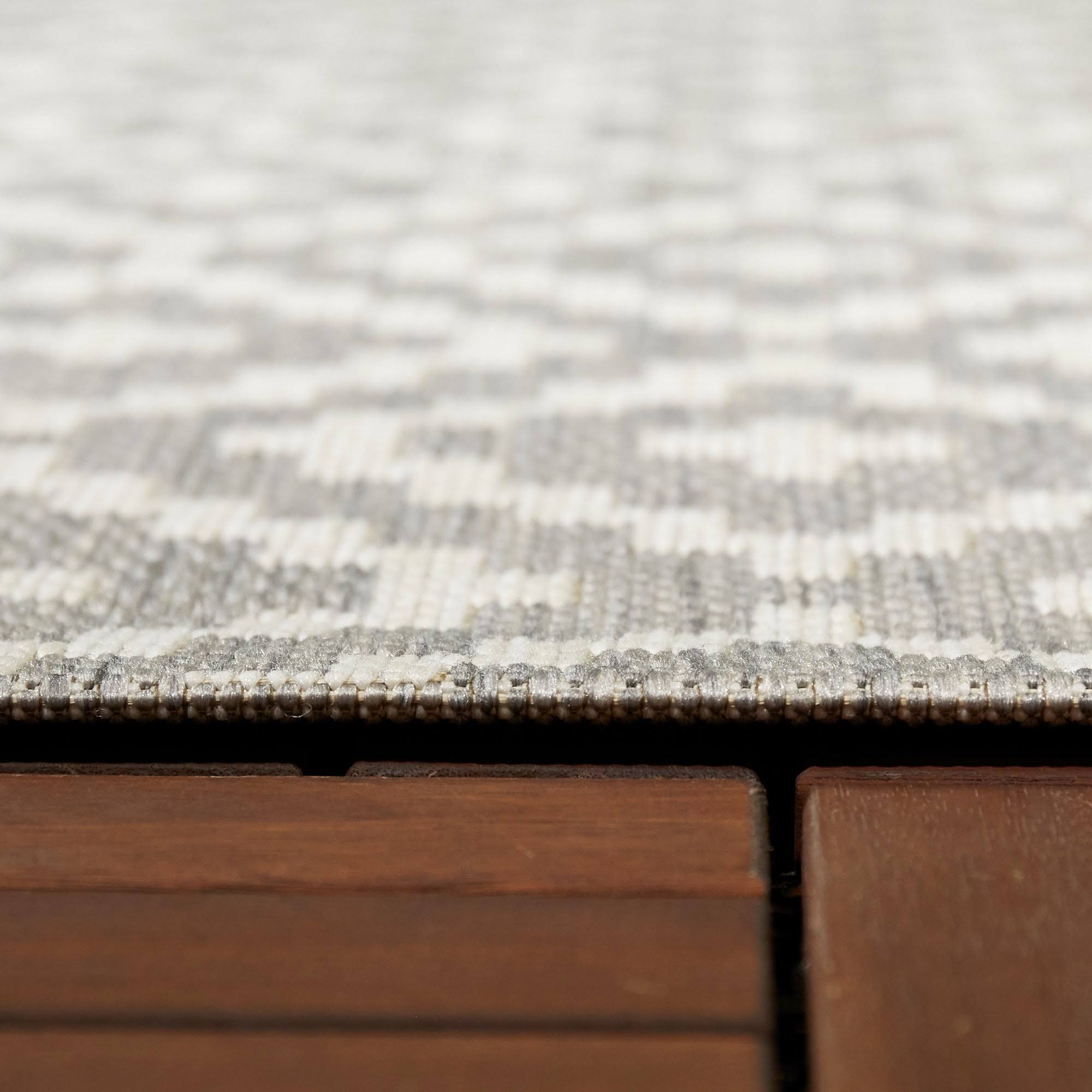 BALTA Cassady Grey 8 ft. x 10 ft. Diamond Trellis Indoor/Outdoor Area Rug