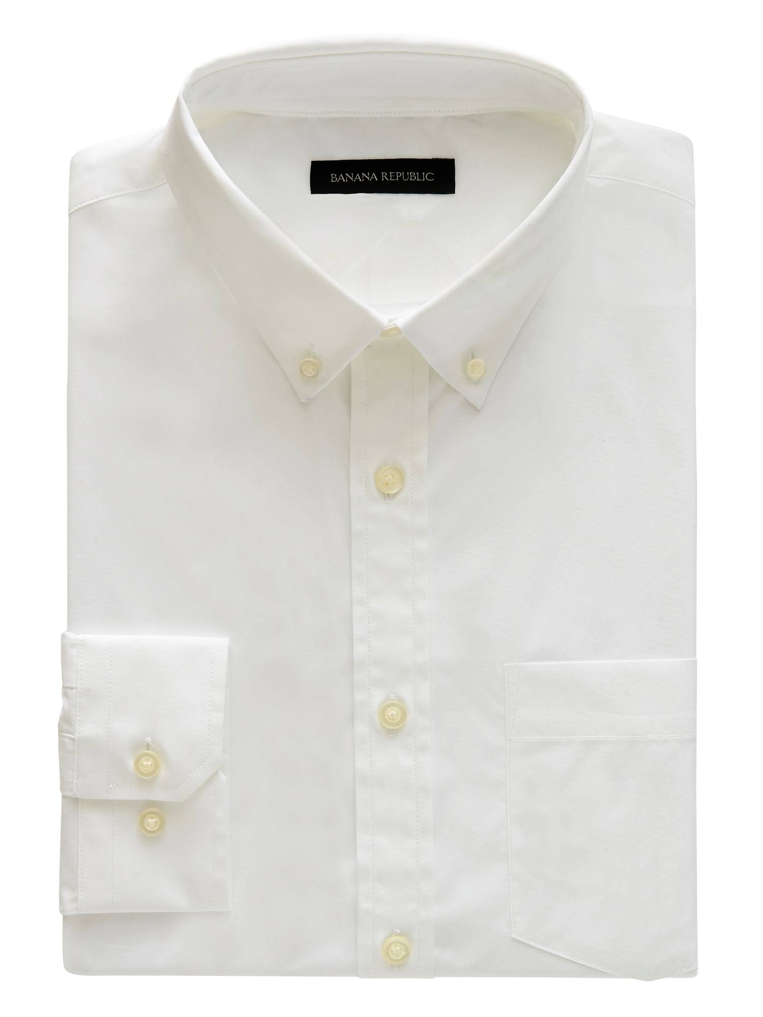 Banana Republic Men's Slim-Fit Tech-Stretch Cotton Shirt White Size L