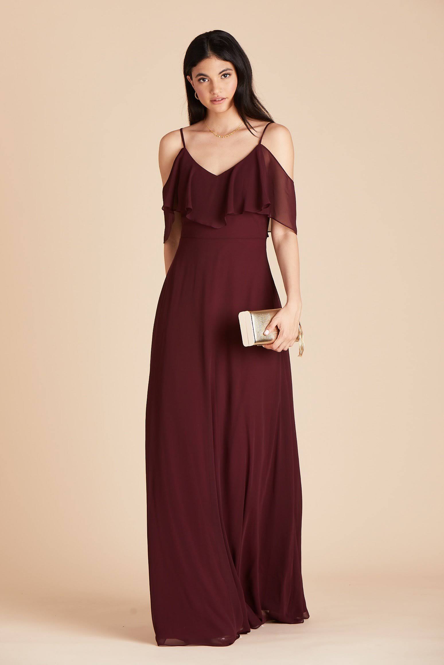 Birdy Grey Jane Convertible Chiffon Bridesmaid Dress in Cabernet XXL / Cabernet / No Slit