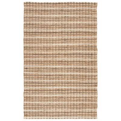 Birch Lane Heritage Caroline Handwoven Flatweave Jute/Sisal Cream/Navy Blue/Dark Gray Striped Area Rug Rug Size: Rectangle 3&6x2
