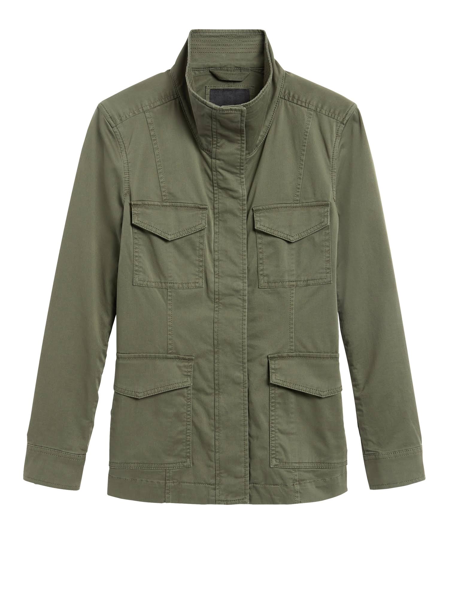Banana Republic Women's Classic Utility Jacket Flight Jacket Green Size S