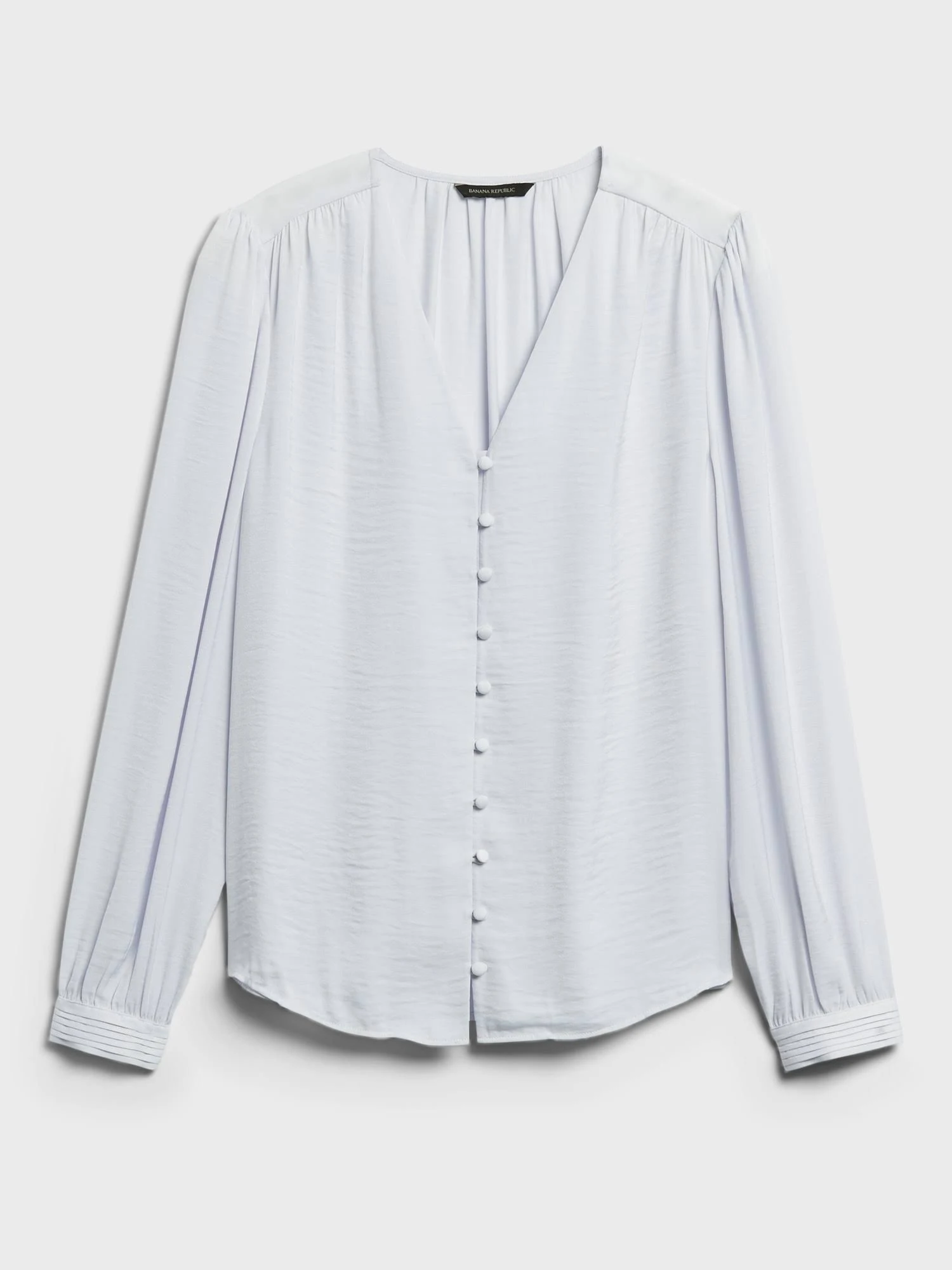Banana Republic Women's Soft Satin V-Neck Blouse Moondust Size XL