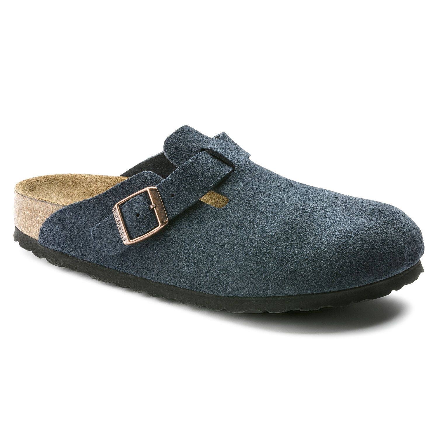 Birkenstock Boston Soft Footbed - Suede Navy Suede / 42 / Narrow