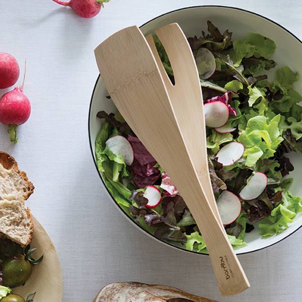 Bambu 064200 Veneerware 9x22 Disposable Bamboo Tongs - 36/Case