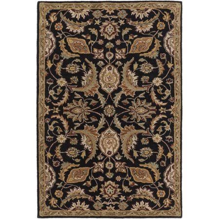 Philips Oriental Hand-Tufted Wool Black/Camel Area Rug Astoria Grand Rug Size: Rectangle 2' x 3'