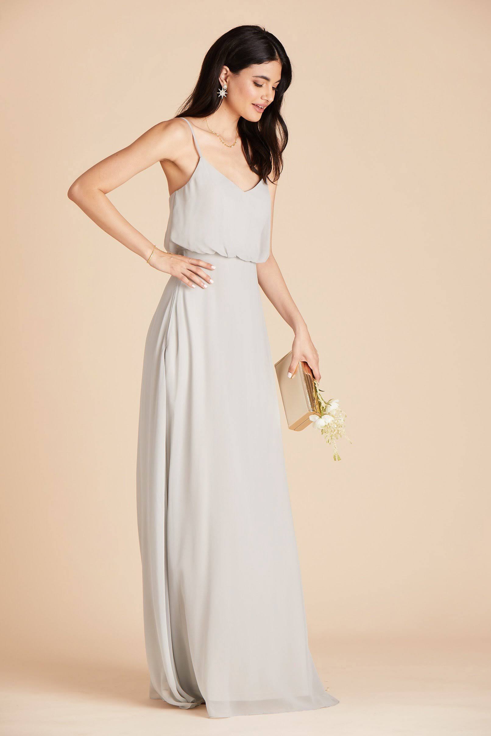 Birdy Grey Gwennie Chiffon Bridesmaid Dress in Dove Gray L / Dove Gray