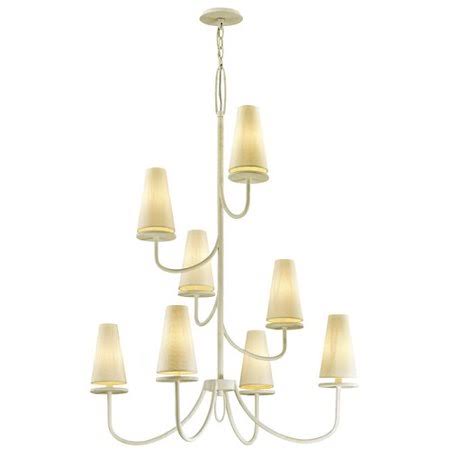 Beyer 8 - Light Shaded Tiered Chandelier Finish: White