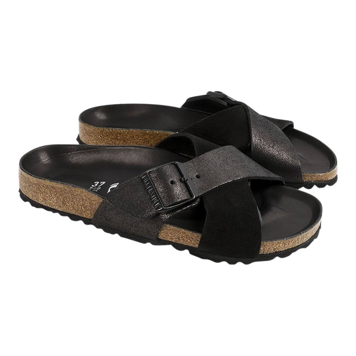 Birkenstock Siena Exquisite Suede Leather Sandals Black / 42N