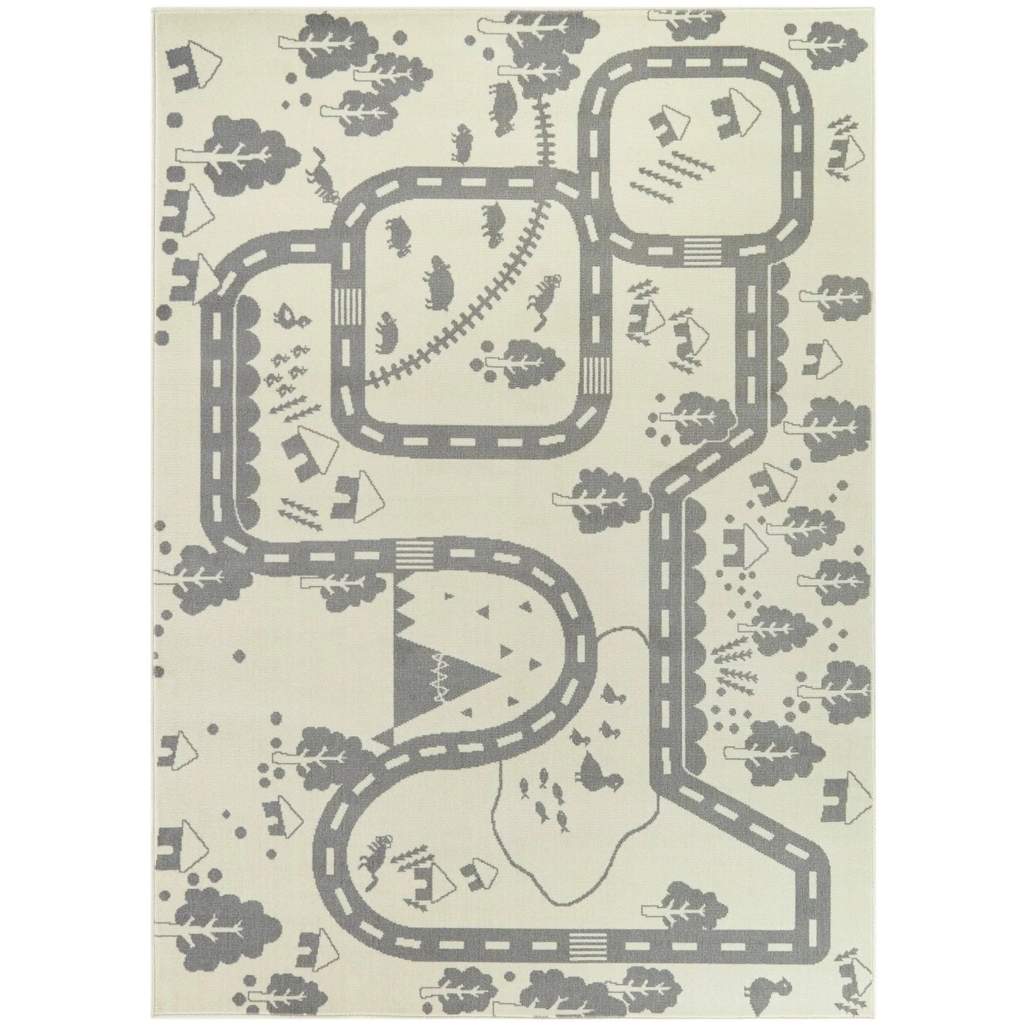 Balta Rural Roadway Blue 4 ft. x 6 ft. Kids Area Rug