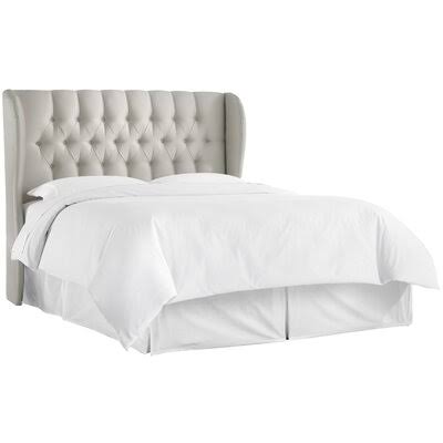 Birch Lane Heritage Cutshall Upholstered Wingback Headboard Size: Queen, Upholstery: Shantung Silver