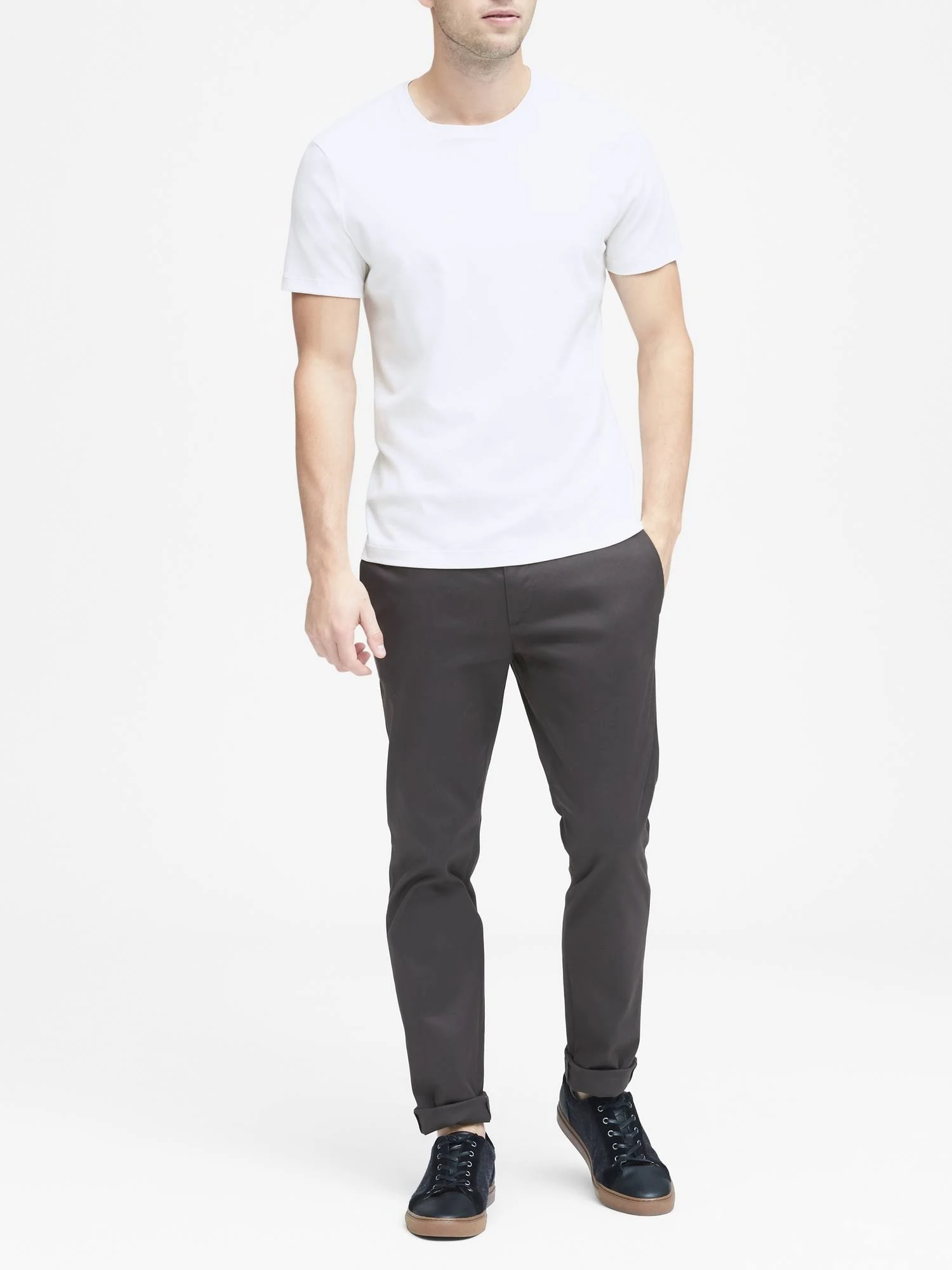 Banana Republic Men's Luxury-Touch Crew-Neck T-Shirt White Size XL