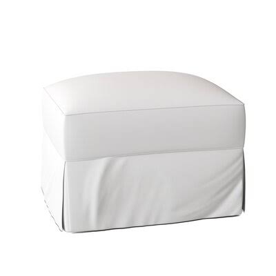 Young 29x22 Rectangle Standard Ottoman Body Fabric: Spinnsol Optic White