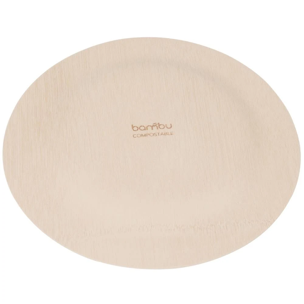 9in Disposable Bamboo Plate - 100/Case