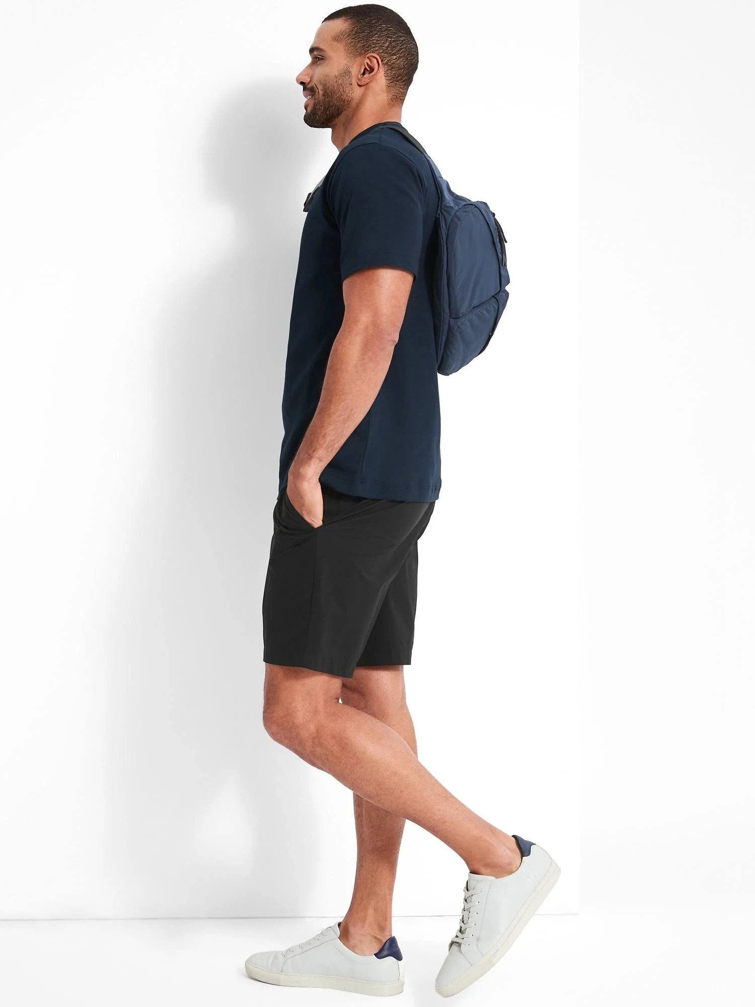 Banana Republic Men's Organic High Crew-Neck T-Shirt Navy Tall Size L