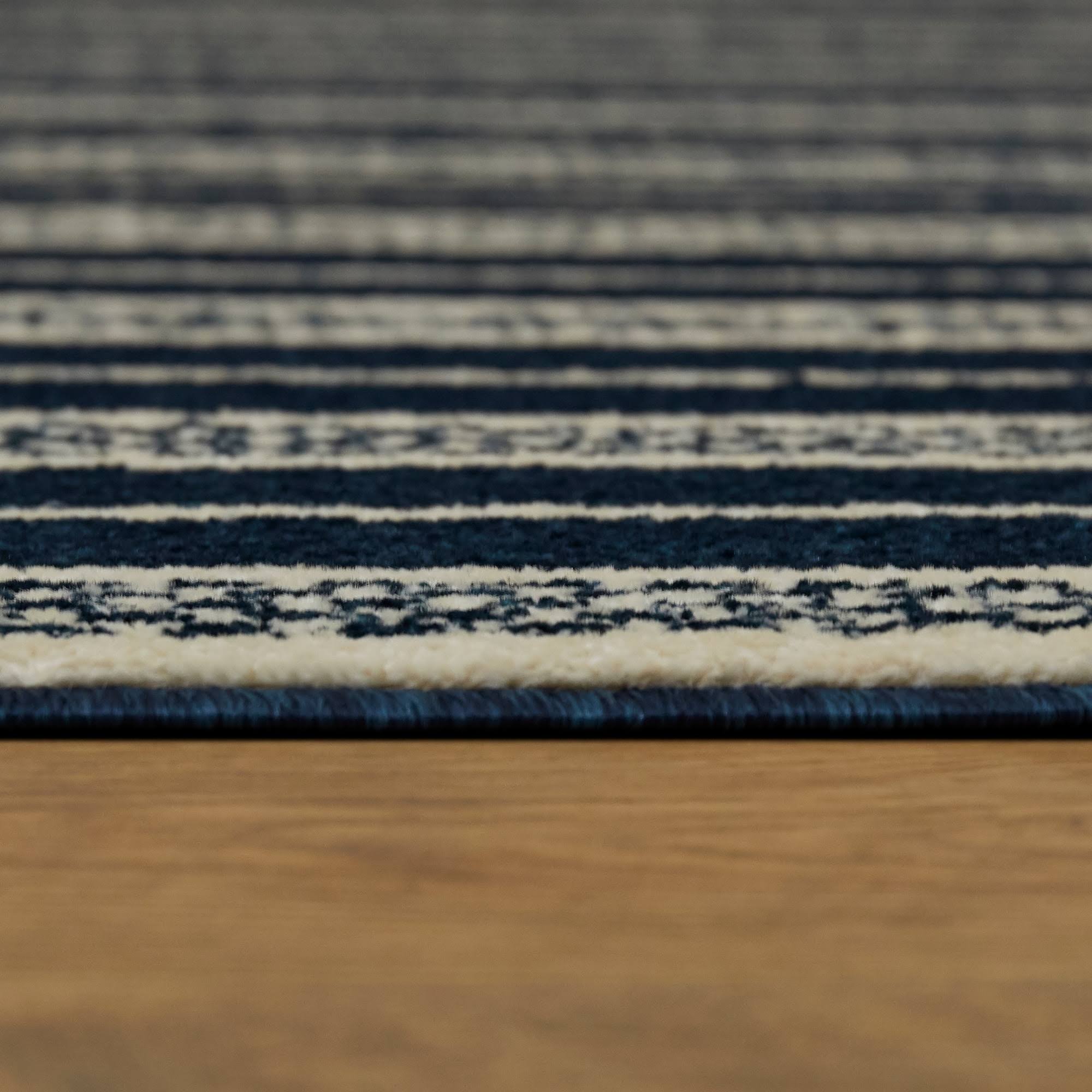 Balta Messina Cream/Navy 5 ft. x 7 ft. Striped Area Rug