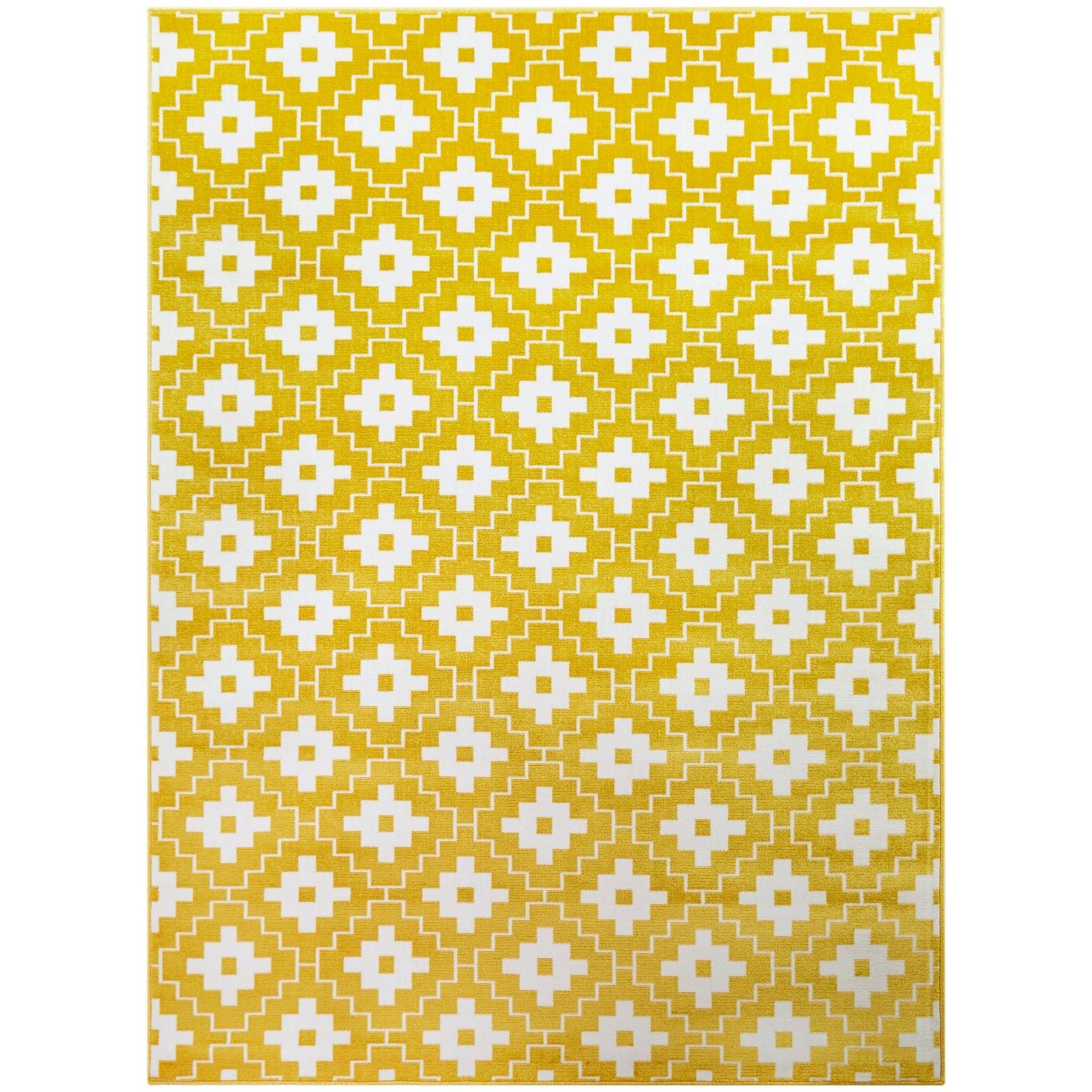 BALTA Rugs Gregory Geometric Trellis Area Rug, Yellow, 5&3x22 x 7&