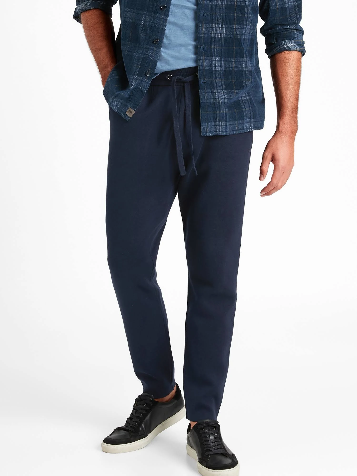 Banana Republic Men's Supima Sweater Jogger Preppy Navy & Black Size L