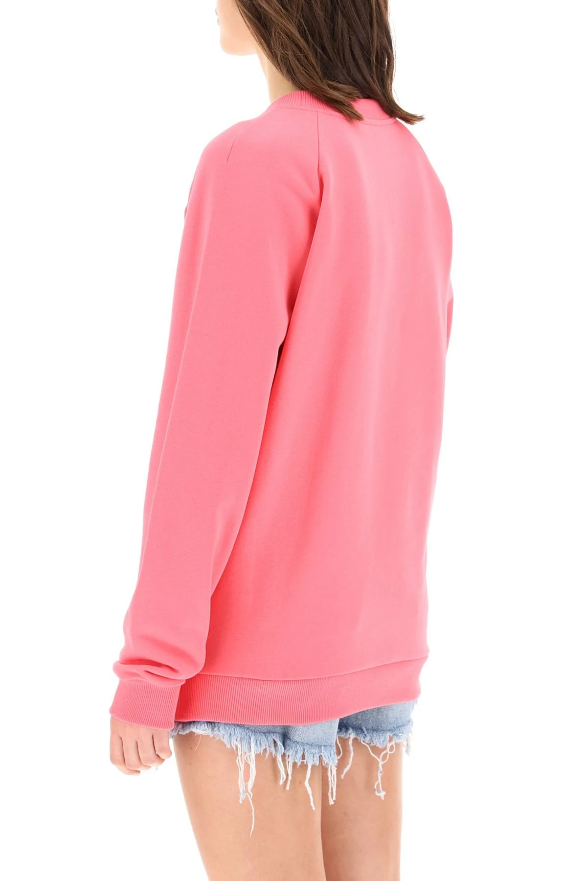 Balmain Sweatshirt with Logo Print M Pink,White Cotton