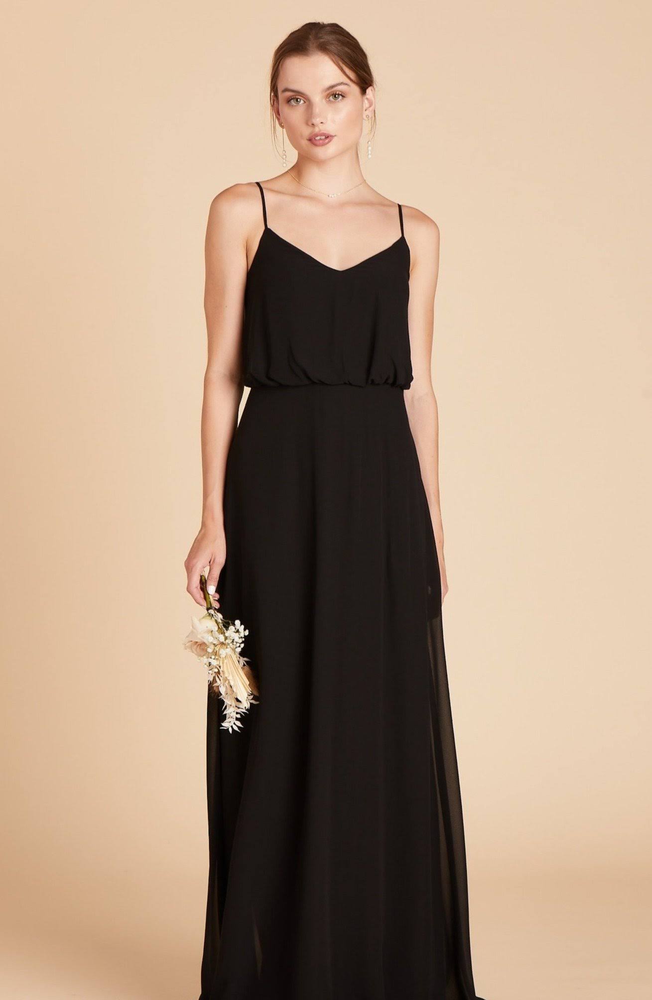 Birdy Grey Gwennie Chiffon Bridesmaid Dress in Black Xs / Black