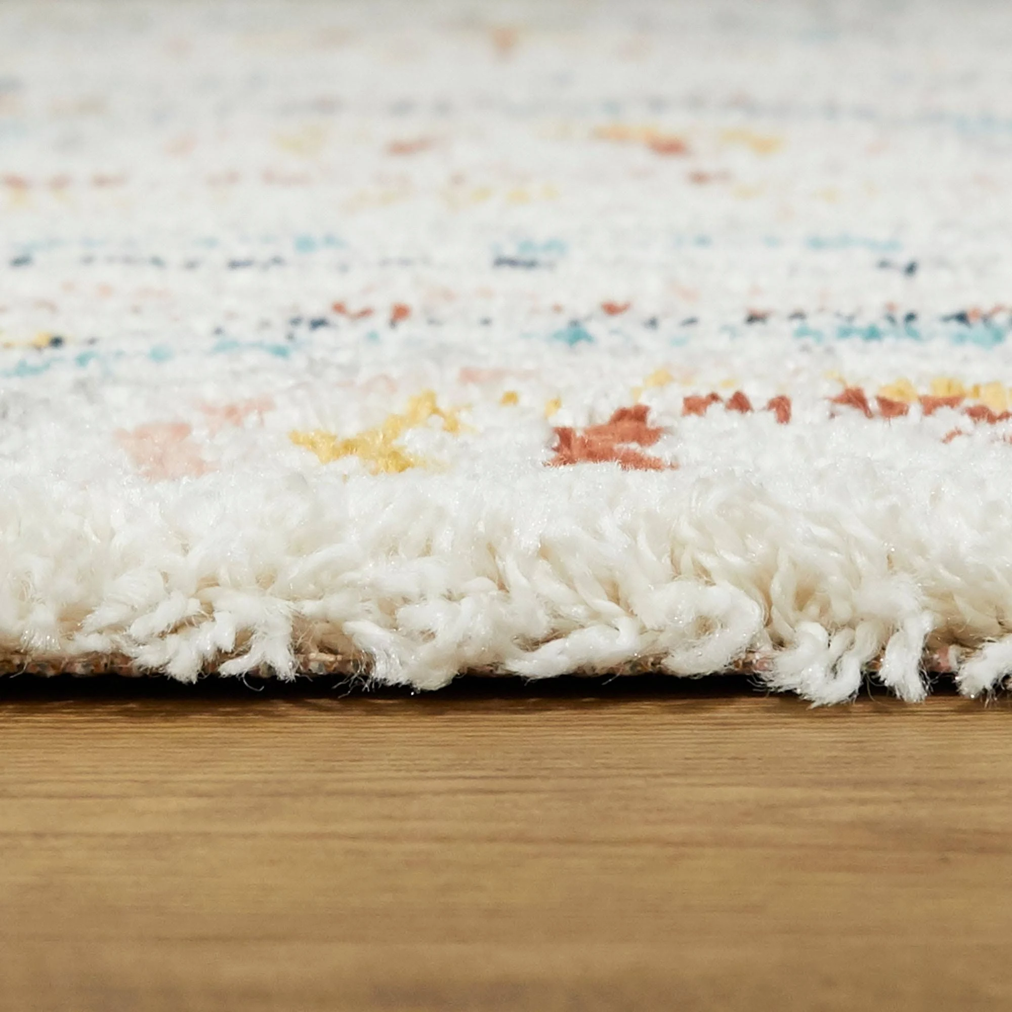 Hailey Kids Rainbow Print Moroccan Shag Boys & Girls Berber Area Rug - 7&10x22 x 10& - Burnt Orange