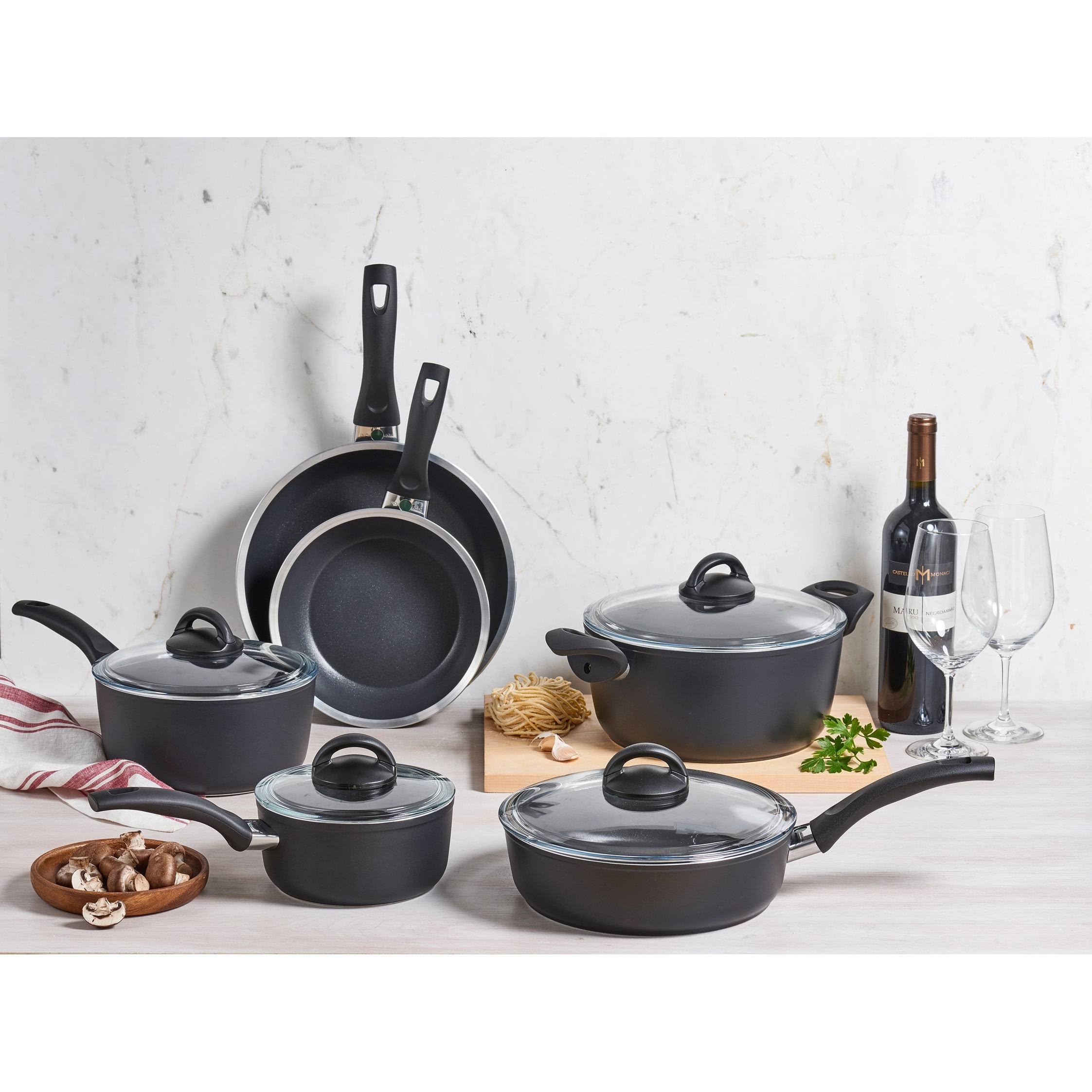 Ballarini Como 10 Piece Forged Aluminum Nonstick Cookware Set