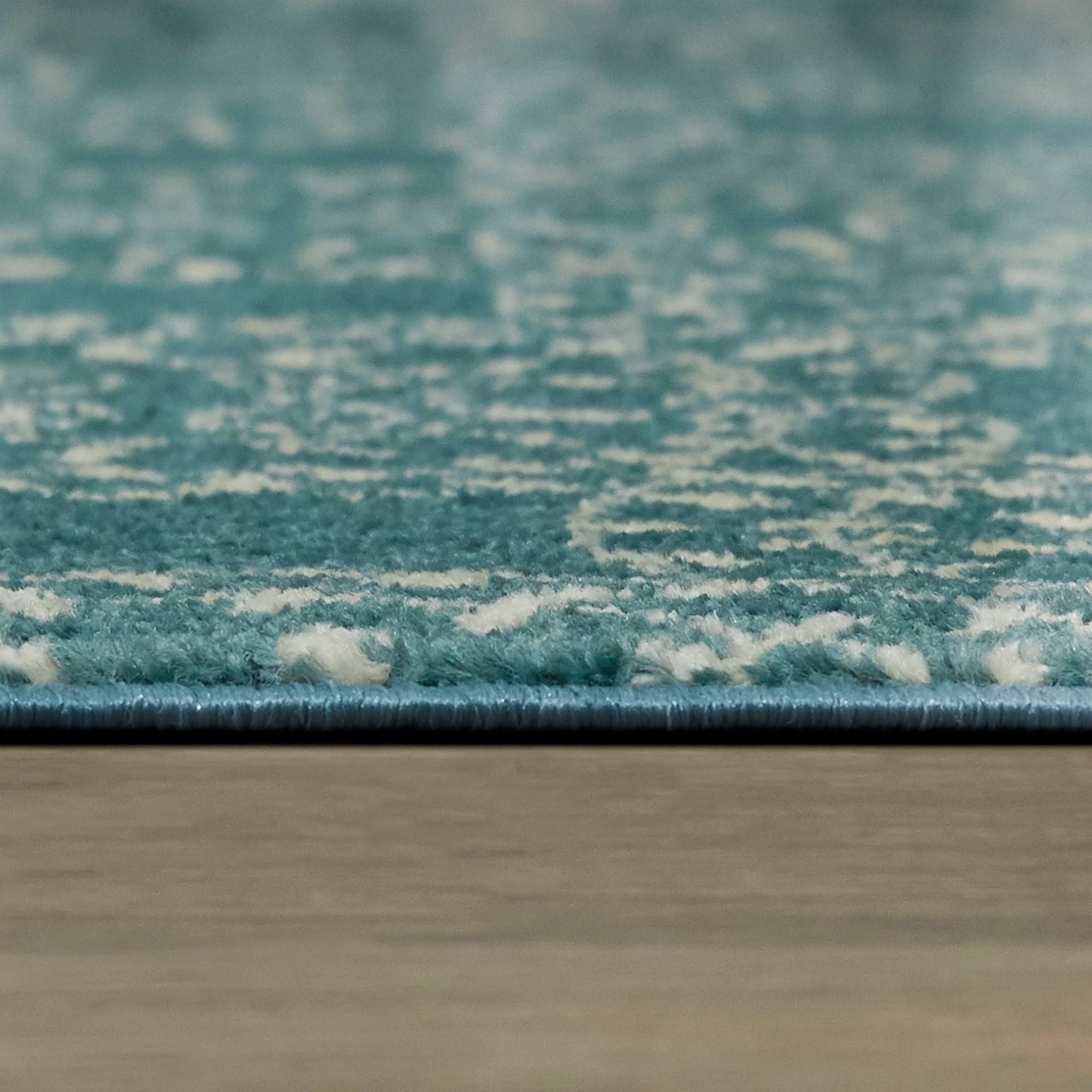 BALTA Cooper Teal 5 ft. x 7 ft. Clover Medallion Area Rug, Blue