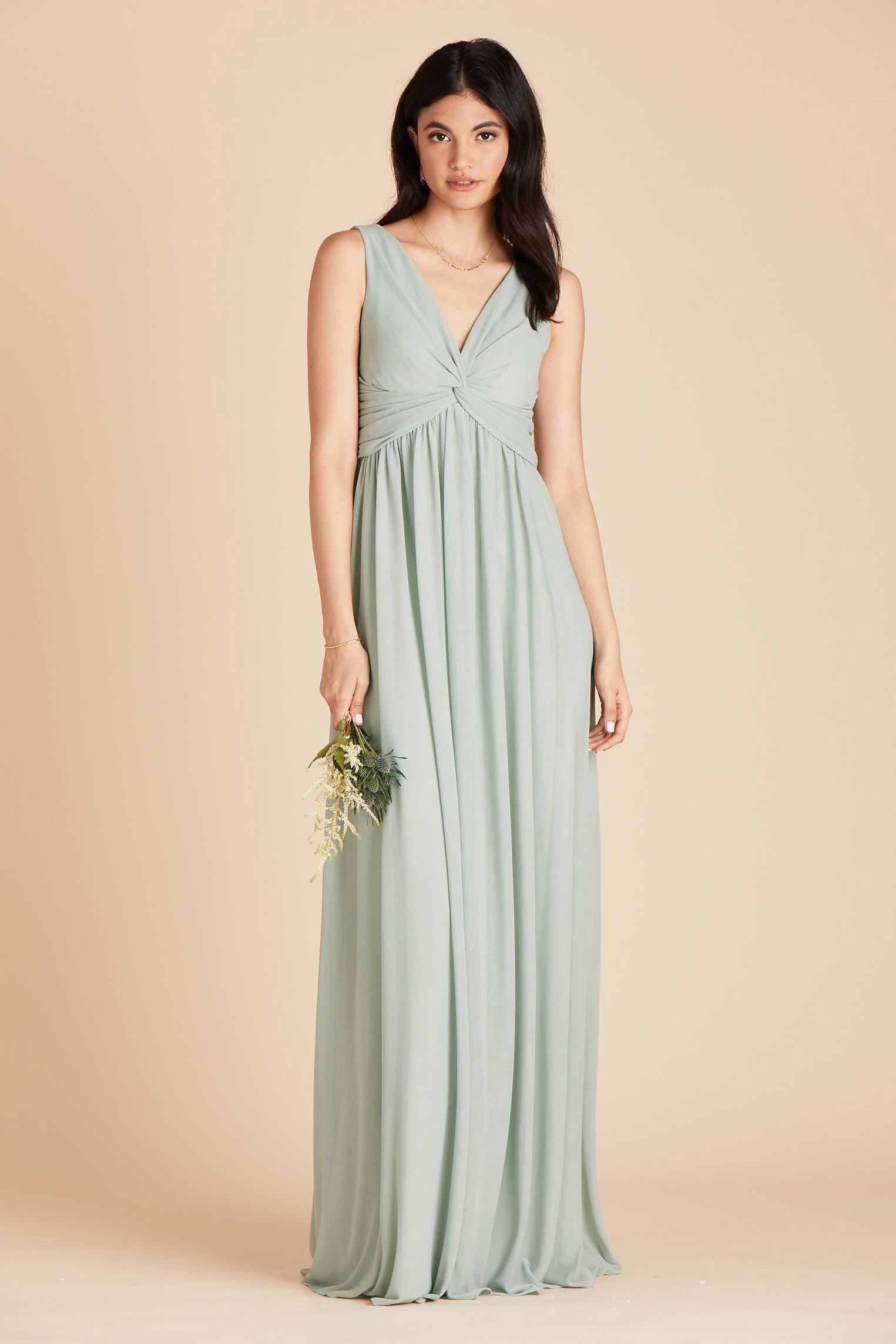 Birdy Grey Lianna Bridesmaid Dress in Sage Xs / Sage