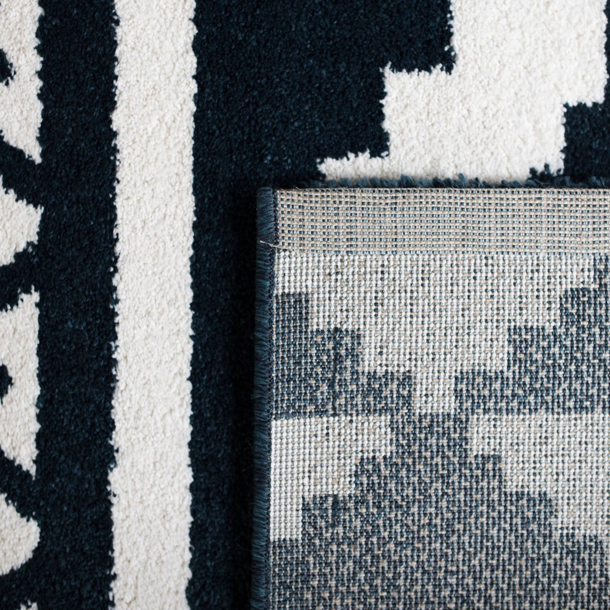 Karine Geometric Indoor Area Rug - 2& x 7& Runner - Navy