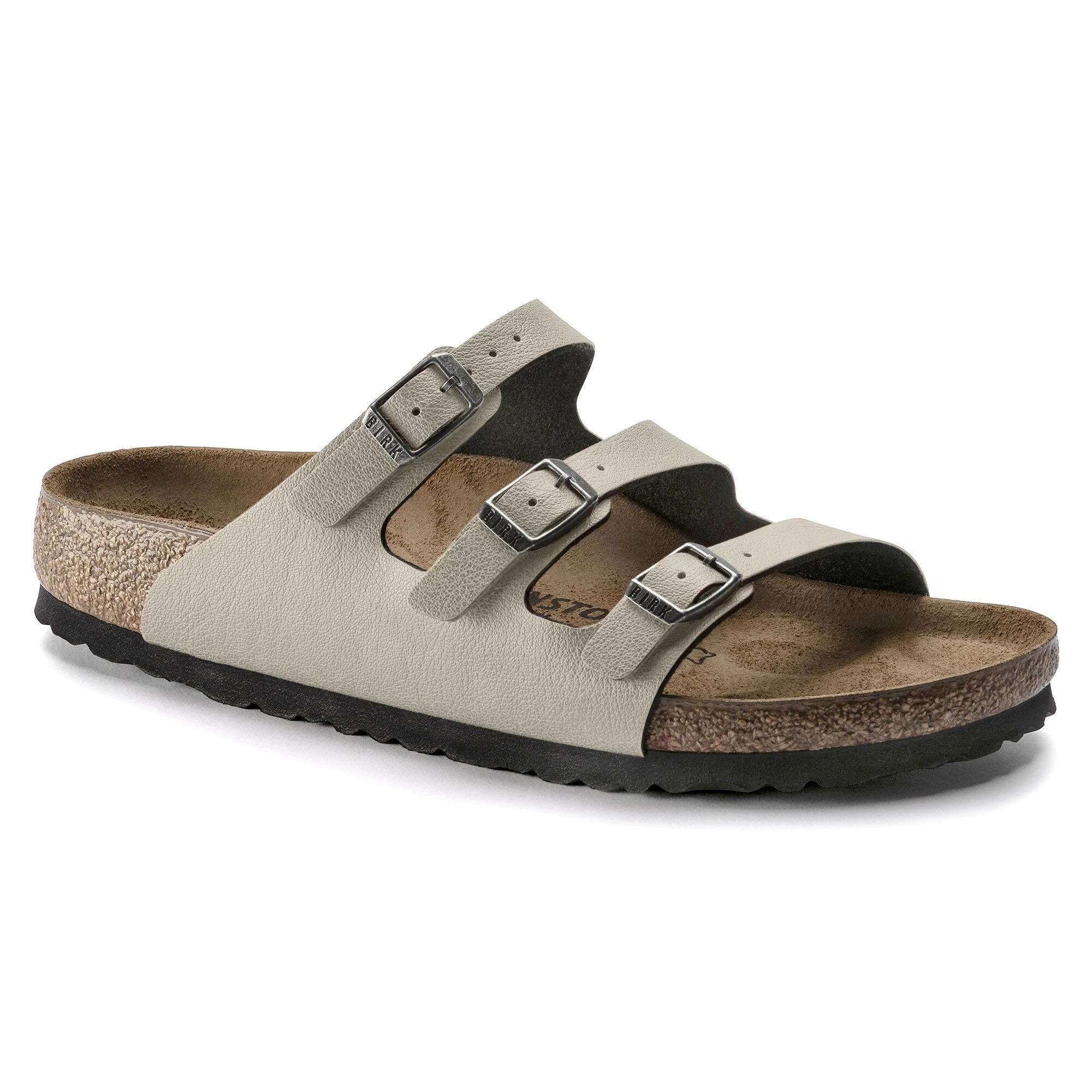 Birkenstock Florida Fresh Birko-Flor Pull Up Stone Multi-Strap Sandals