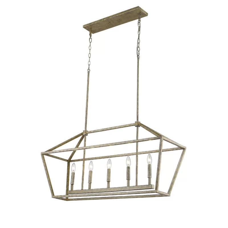 Laurel Foundry Modern Farmhouse Freemont 5-Light Kitchen Island Pendant, Rubbed Bronze
