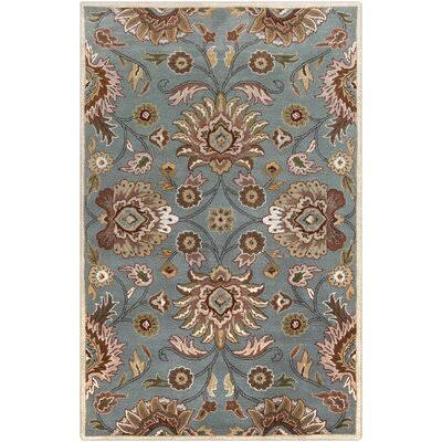 Arden Floral Handmade Wool Medium Gray Area Rug Birch Lane Rug Size: Rectangle 8& x 11&