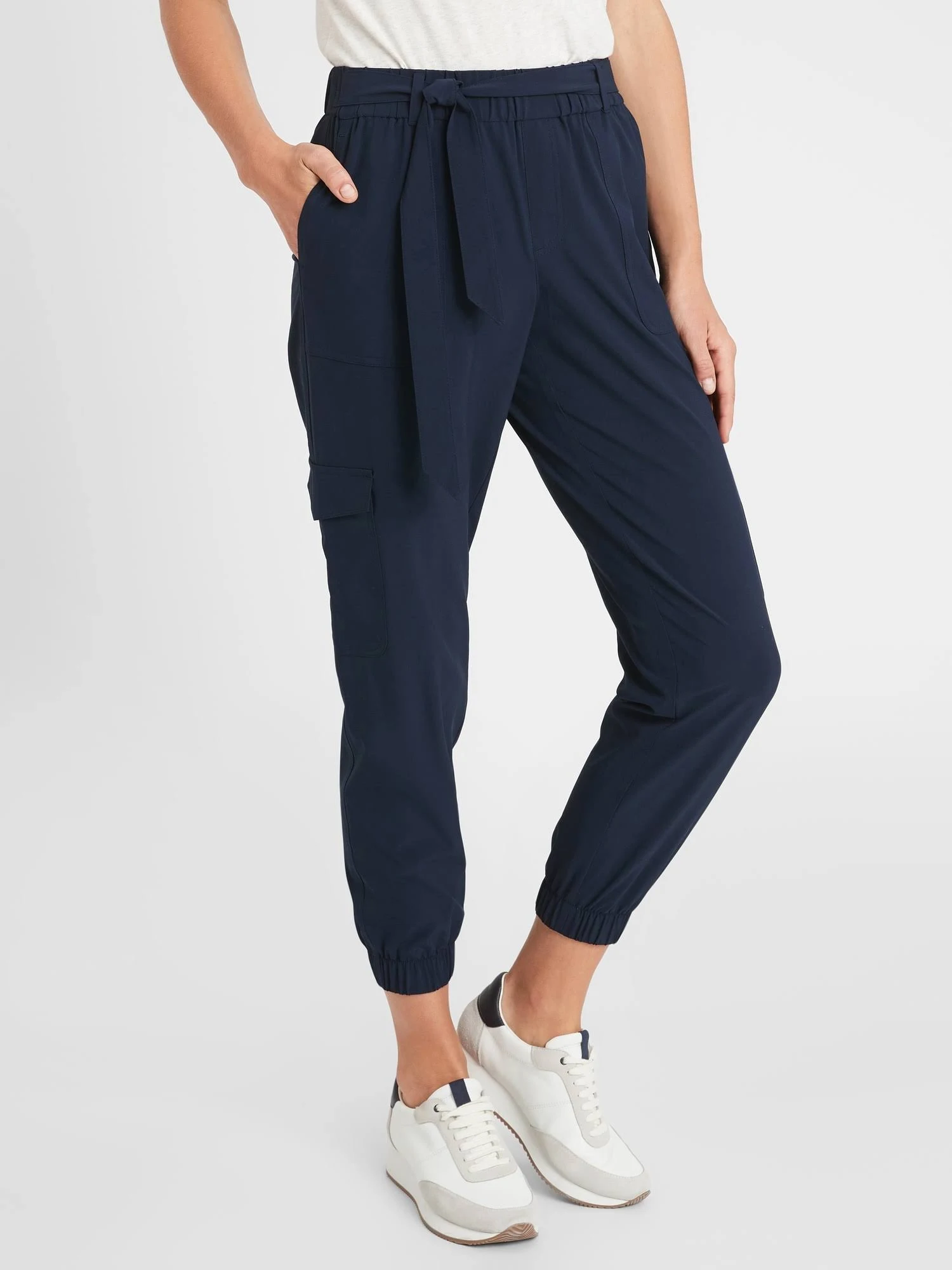 Women's Tie-Waist Cargo Jogger Navy