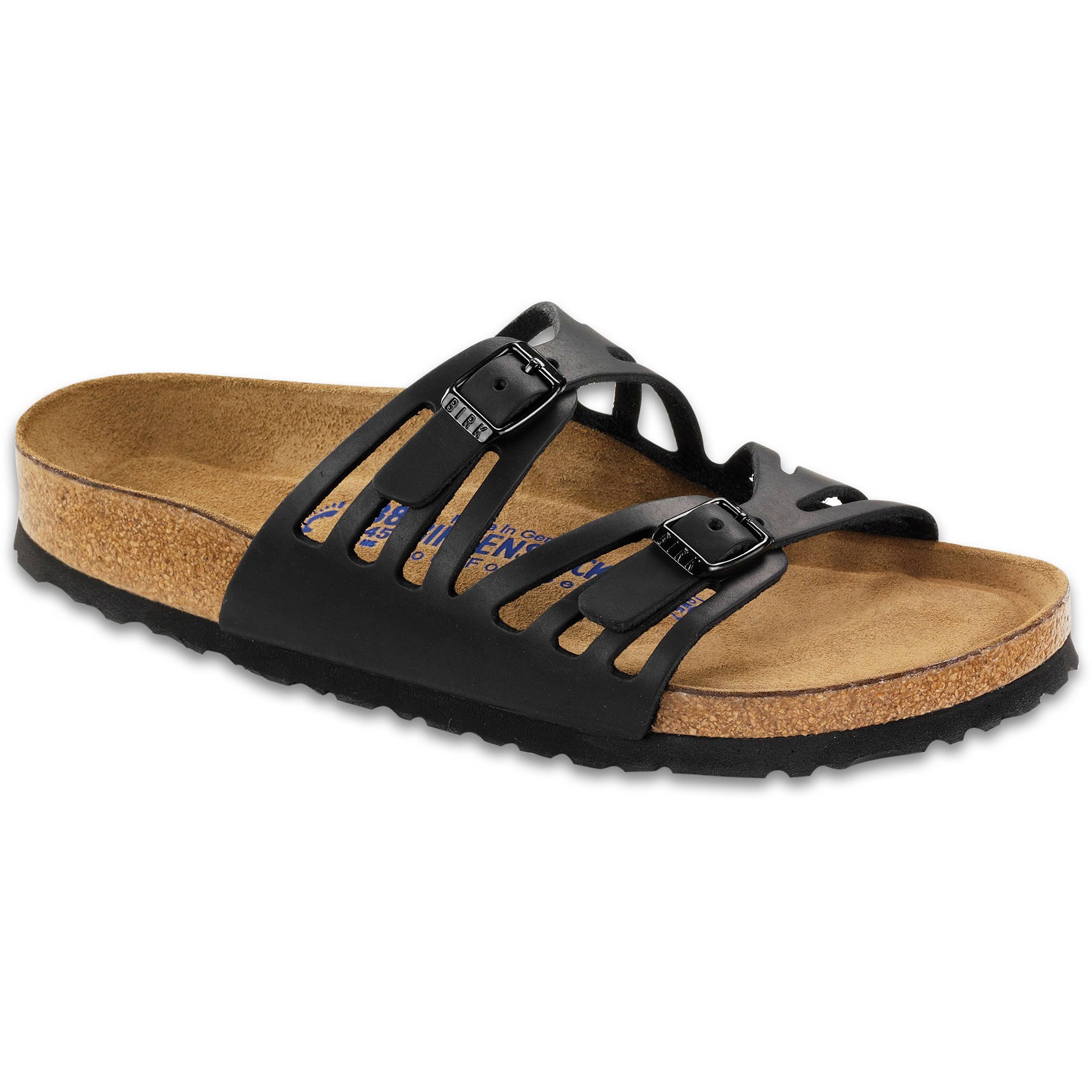 Birkenstock Women's Granada Soft Footbed (38 Black Oiled Leather)