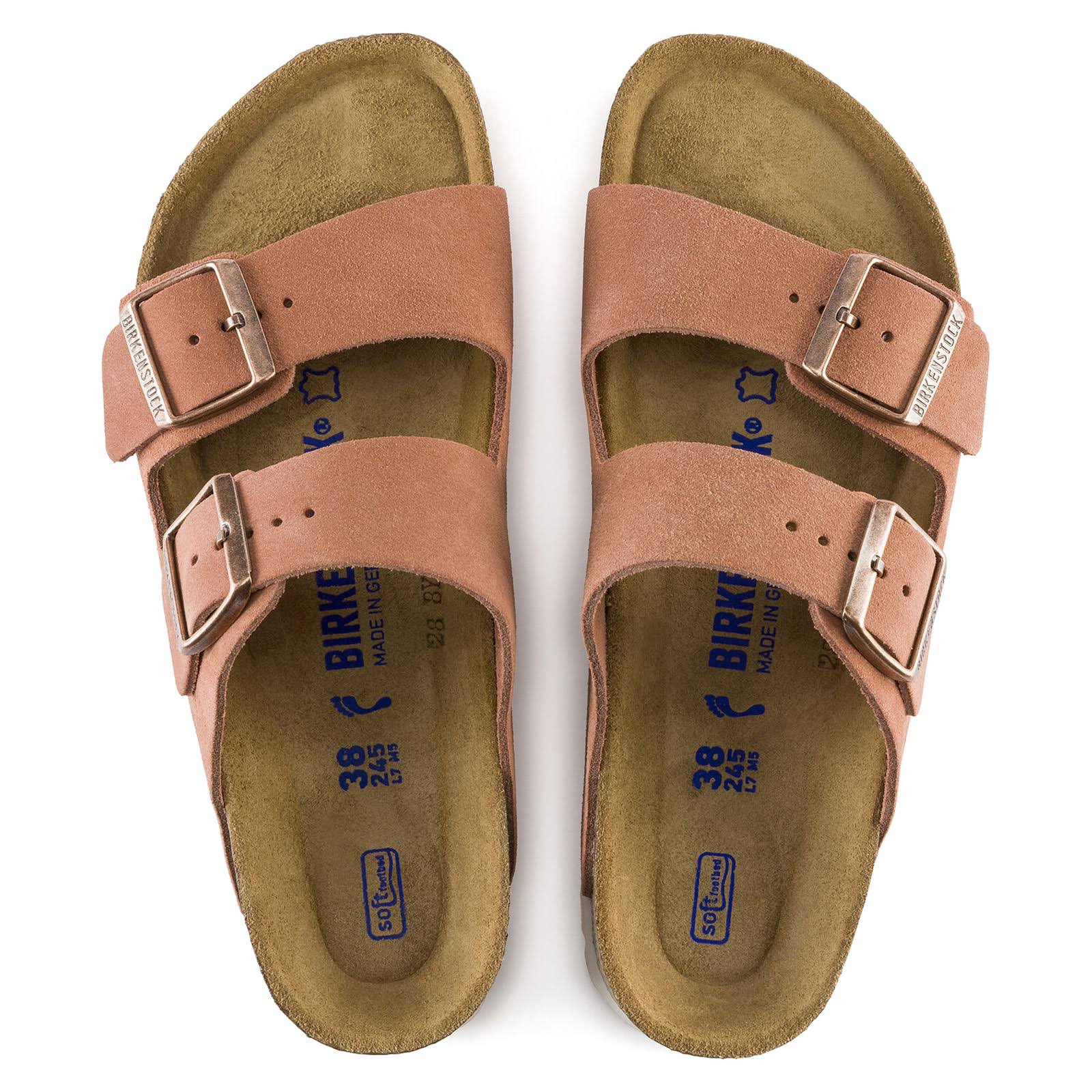 Birkenstock Arizona SFB Suede Double Strap Sandals - Red