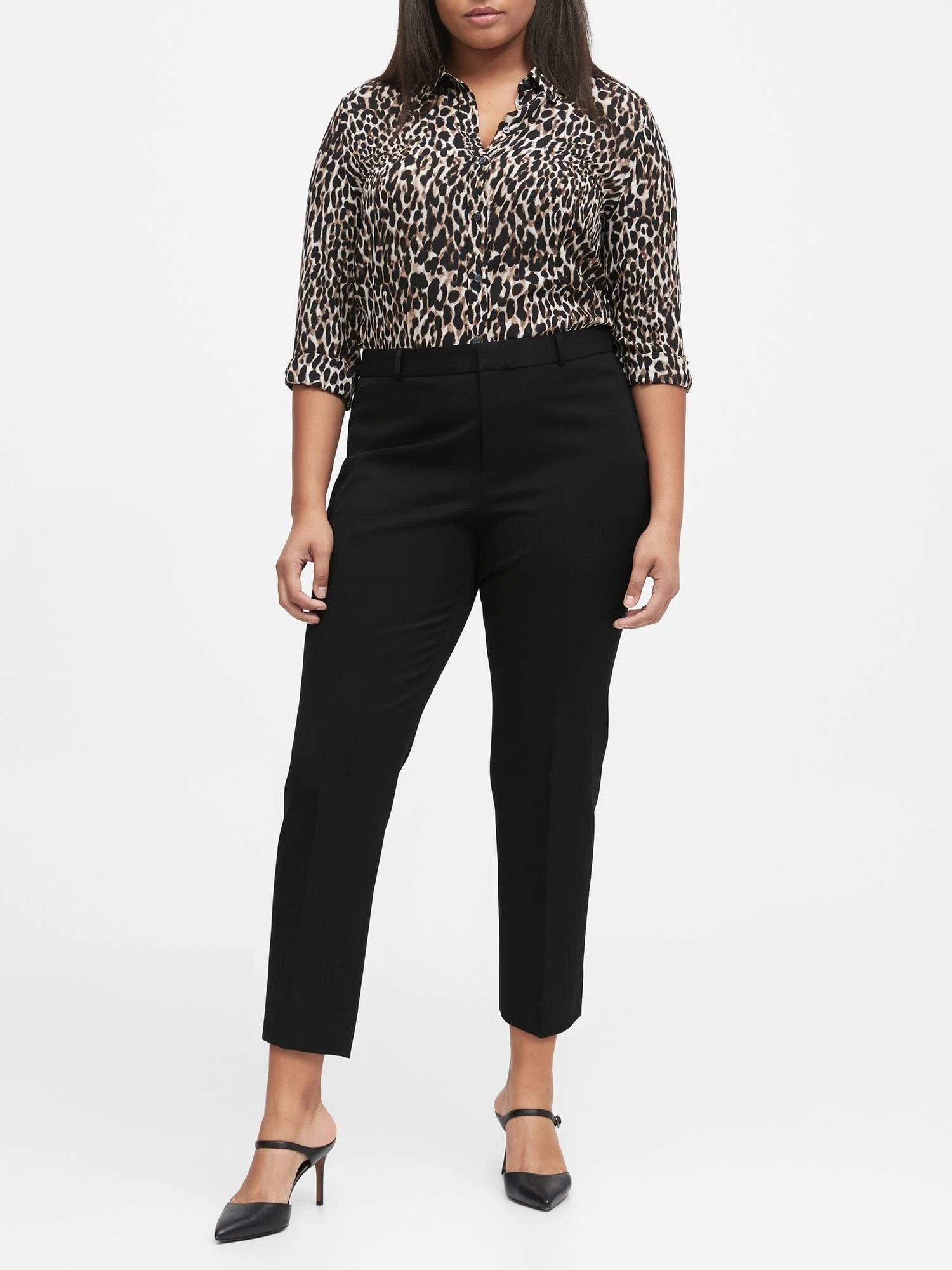 Banana Republic Women's Avery Straight-Fit Washable Bi-Stretch Pant Black Size 0 Regular