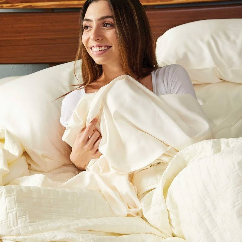 BedVoyage Rayon from Bamboo / Viscose Maternity Sheet Set, Size: Queen, Undyed Ivory