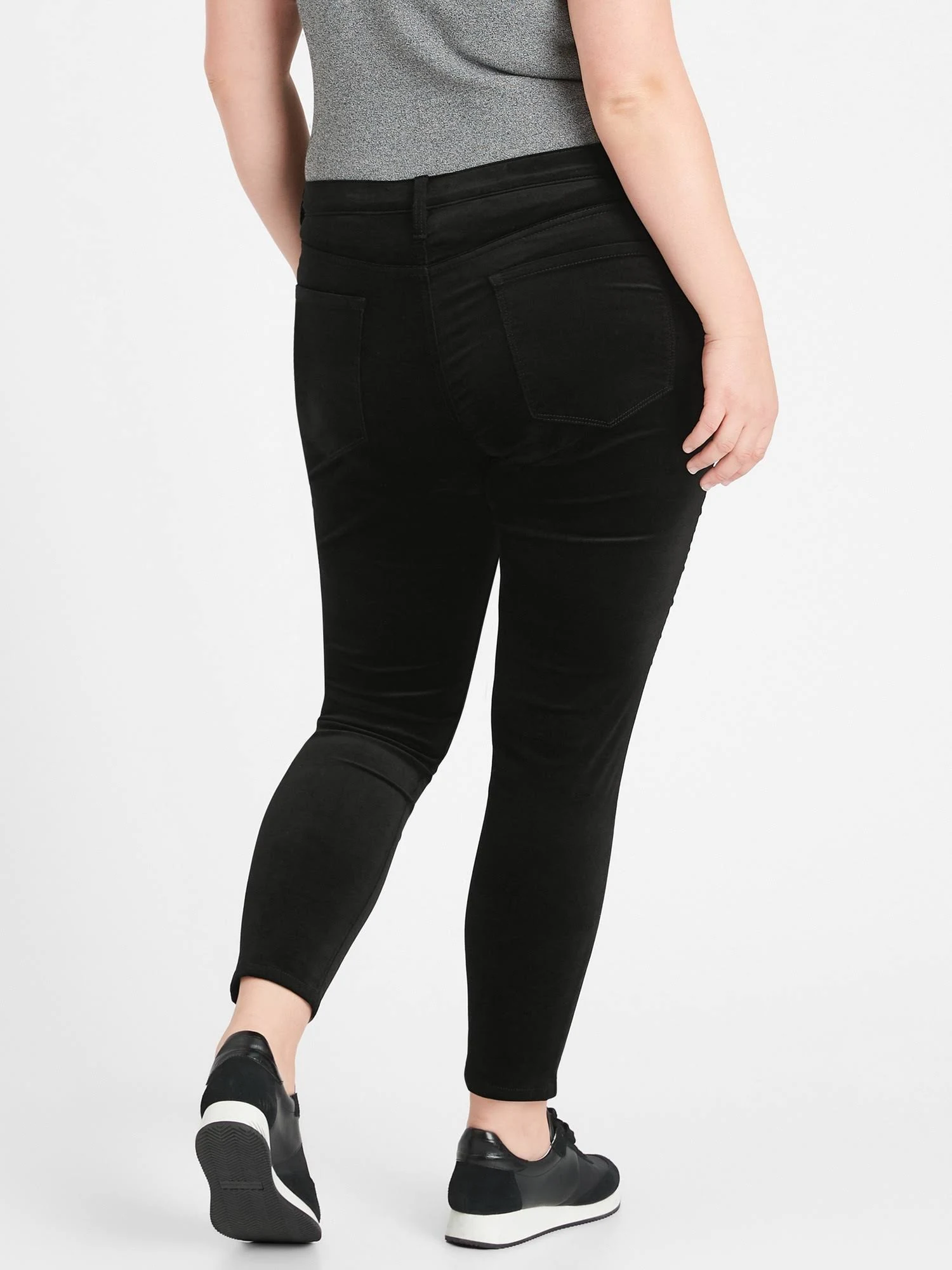 Banana Republic Women's Mid-Rise Skinny Velvet Pant Black Size 32 Regular