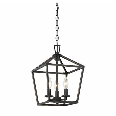 Israel 3 - Light Lantern Geometric Pendant Finish: Classic Bronze