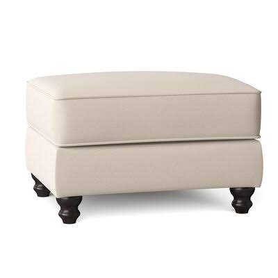 Birch Lane Huxley 31x22 Rectangle Standard Ottoman Body Fabric: Bayou Natural, Leg Color: White
